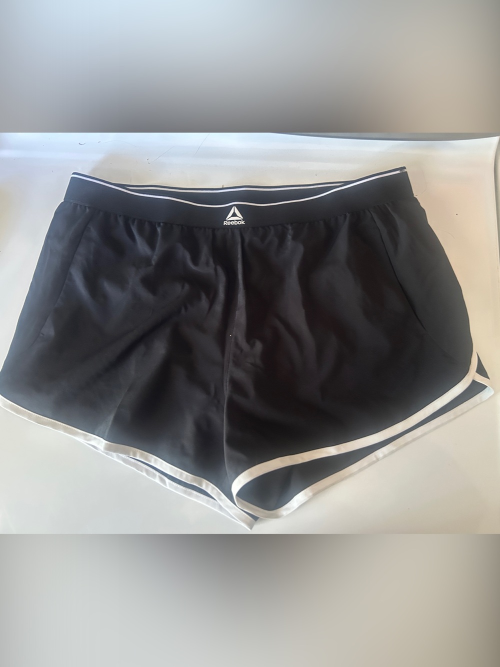 Reebok Black Women's Athletic Shorts with White Trim